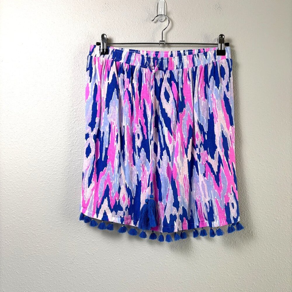 Lilly Pulitzer Palma One Too Many Tube Top or Skirt Womens S Blue Pink Tassels